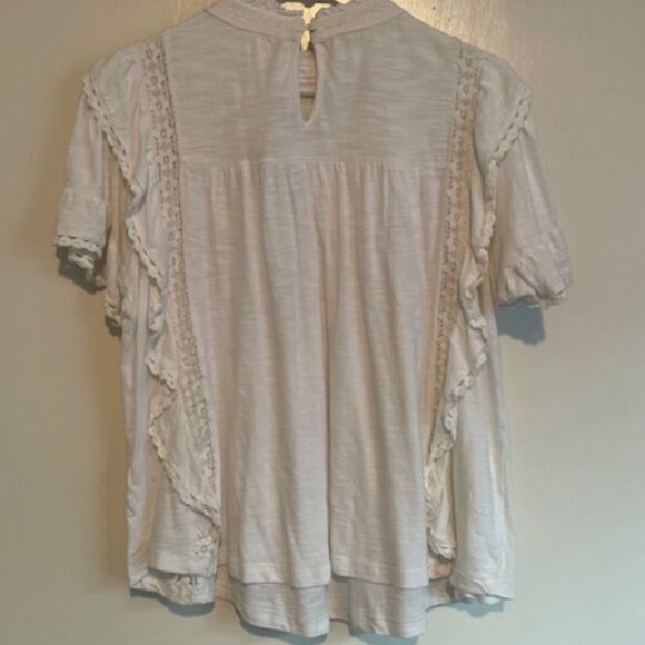 NWT Free People Top White Prairie Medium Cotton Oversized NEW Ivory Hippie $98 - Picture 3 of 15
